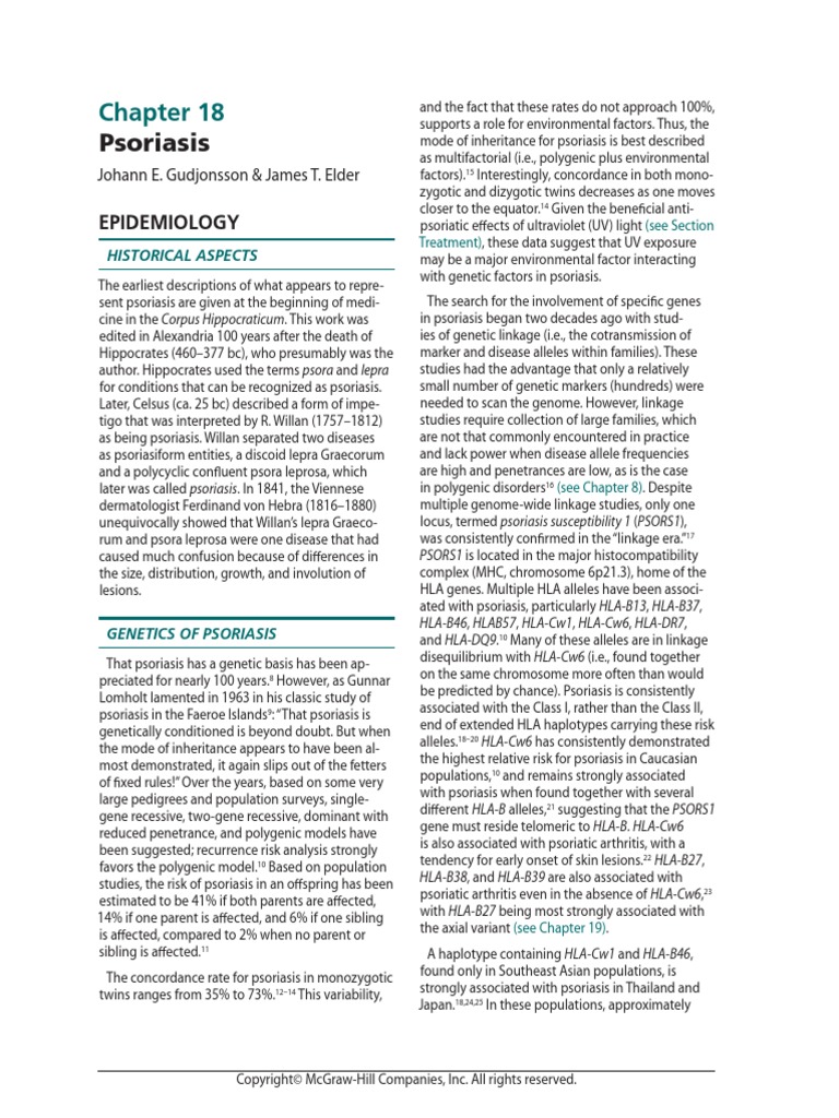 Psoriasis Genetic Factors – Genetic Epidemiology of PsoriasisGenetic ...
