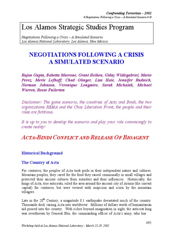 Crisis Negotiation Simulation Overview | PDF | Politics