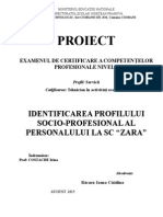 Atestat Identificarea profilului socio-profesional al personalului la SC ZARA 
