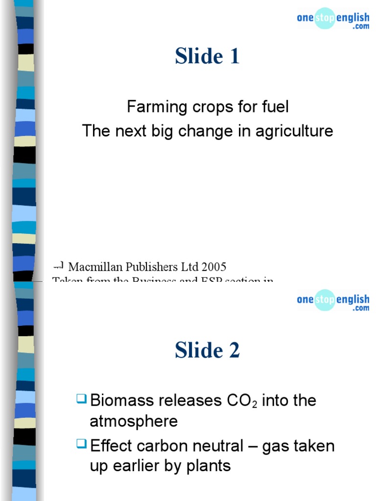Slide 1: Farming Crops For Fuel The Next Big Change in Agriculture | PDF