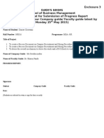 Enclosure 3 SVKM'S Nmims School of Business Management Sample Format For Submission of Progress Report (To Be Emailed To Your Company Guide/ Faculty Guide Latest by Monday 25 May 2015)