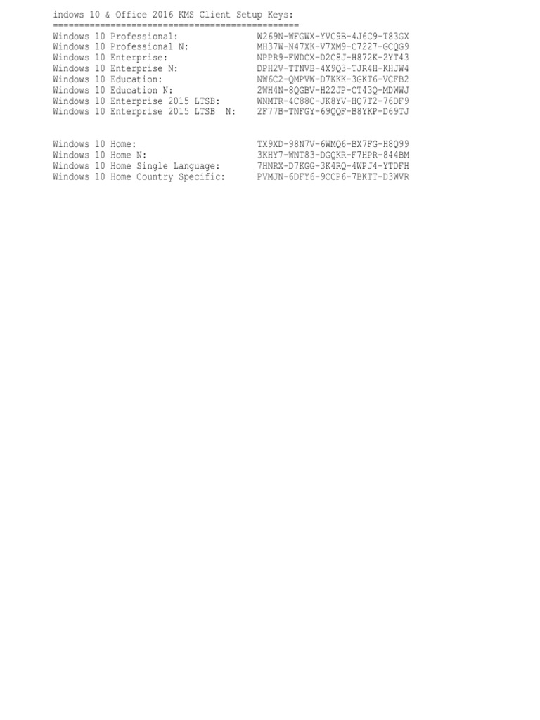 Serial Number Windows 10