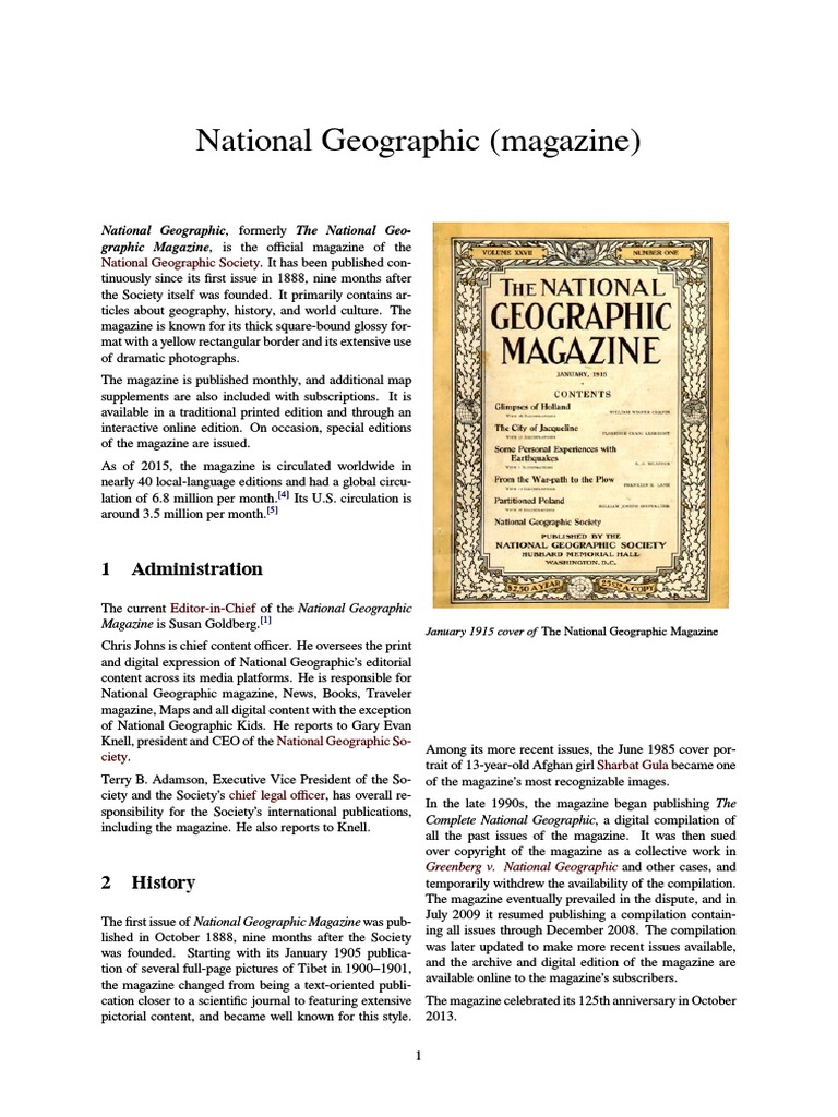 National Geographic (Magazine) Newspaper And Magazine Science And