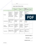 Creature Feature Rubric