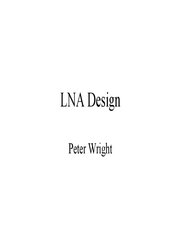 1 LNA Design | PDF