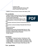 Vickolapre Production Schedule