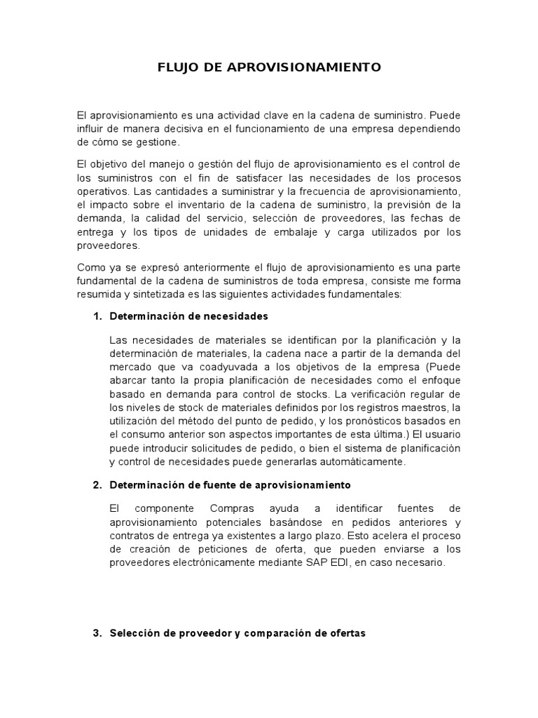 Gestión del Flujo de Aprovisionamiento | PDF | Informática | Economias