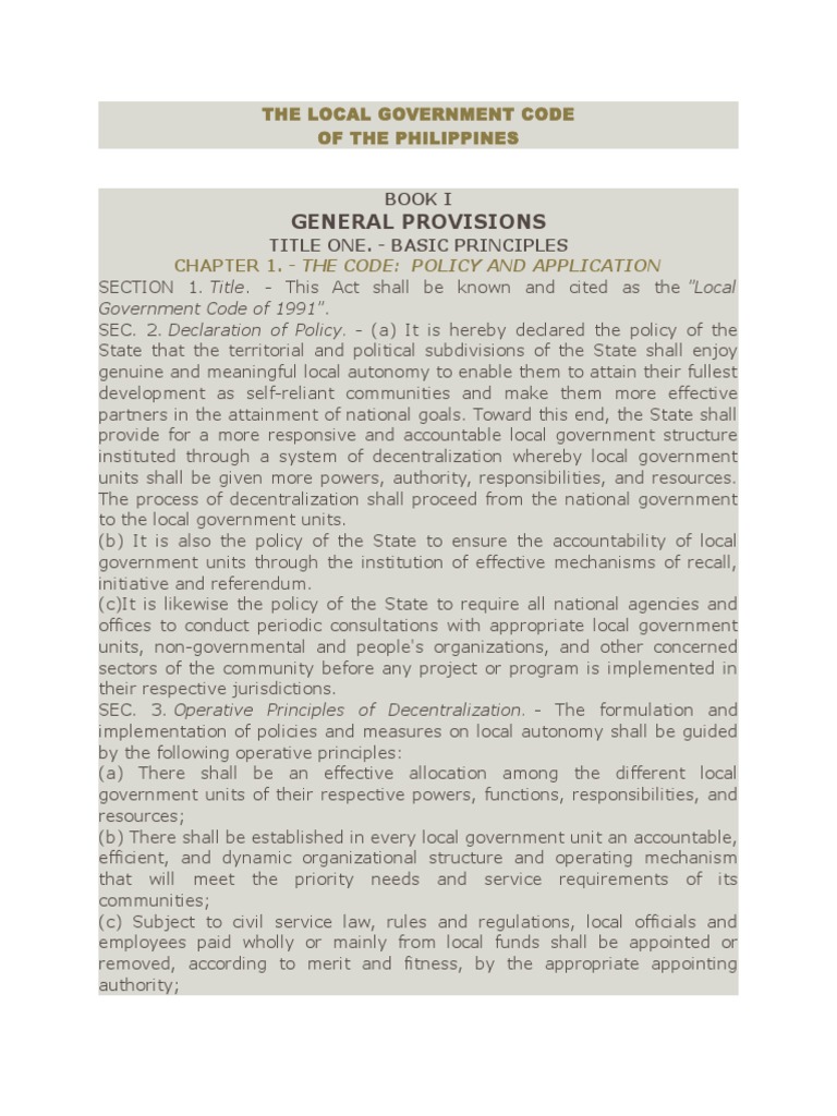 The Local Government Code | PDF | Eminent Domain | Local Government