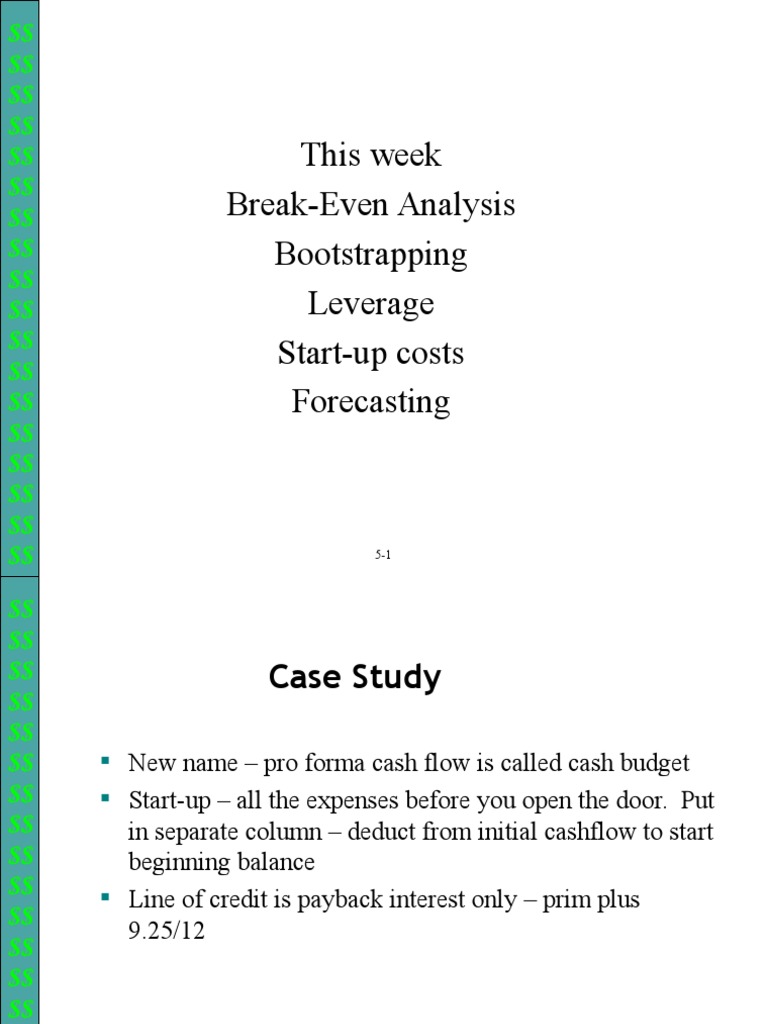 Breakeven, Bootstrapping and Leverage PDF Management Accounting
