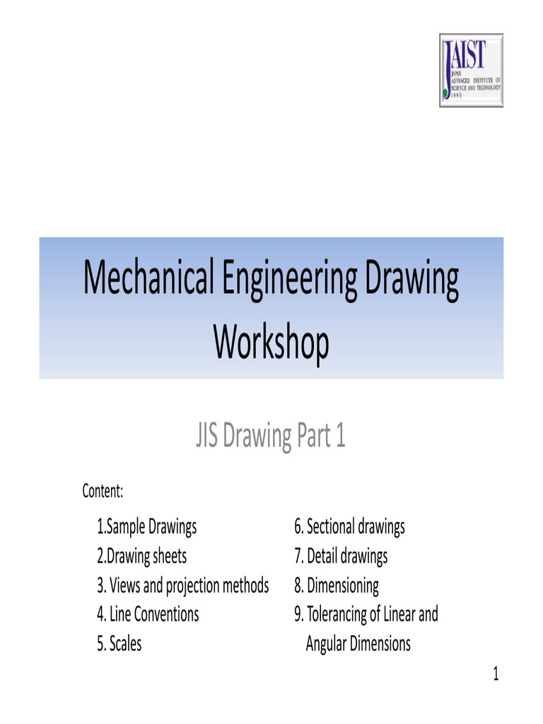 JIS Mechanical Drawing Standards Guide | PDF | Engineering Tolerance ...