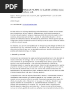 de Cómo Recuperar La Palabra en Clase de Lengua