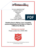 Salvation Army Free Counselling Flyer