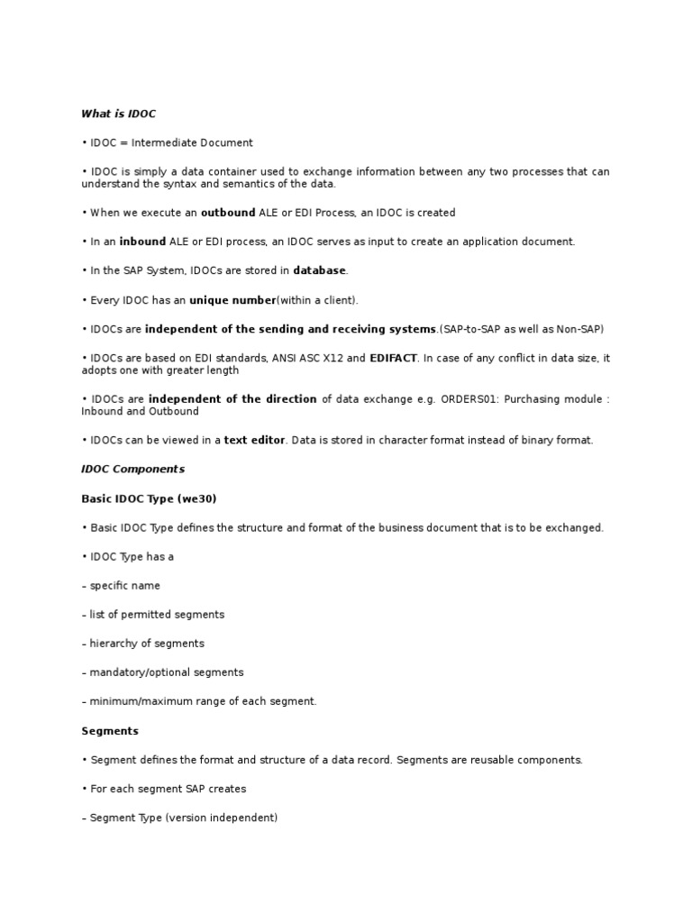 What Is IDOC: Basic IDOC Type (We30) | PDF | Electronic Data ...