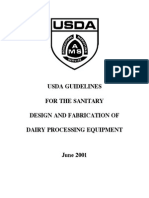 Usda Guidelines For The Sanitary Design and Fabrication of Dairy Processing Equipment