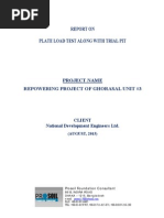 Report On Plate Load Test Along With Trial Pit: Project Name Repowering Project of Ghorasal Unit #3