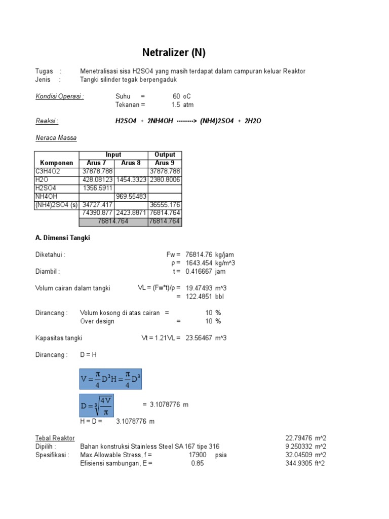 Design of Neutralizer Tank System | PDF | Teaching Methods & Materials