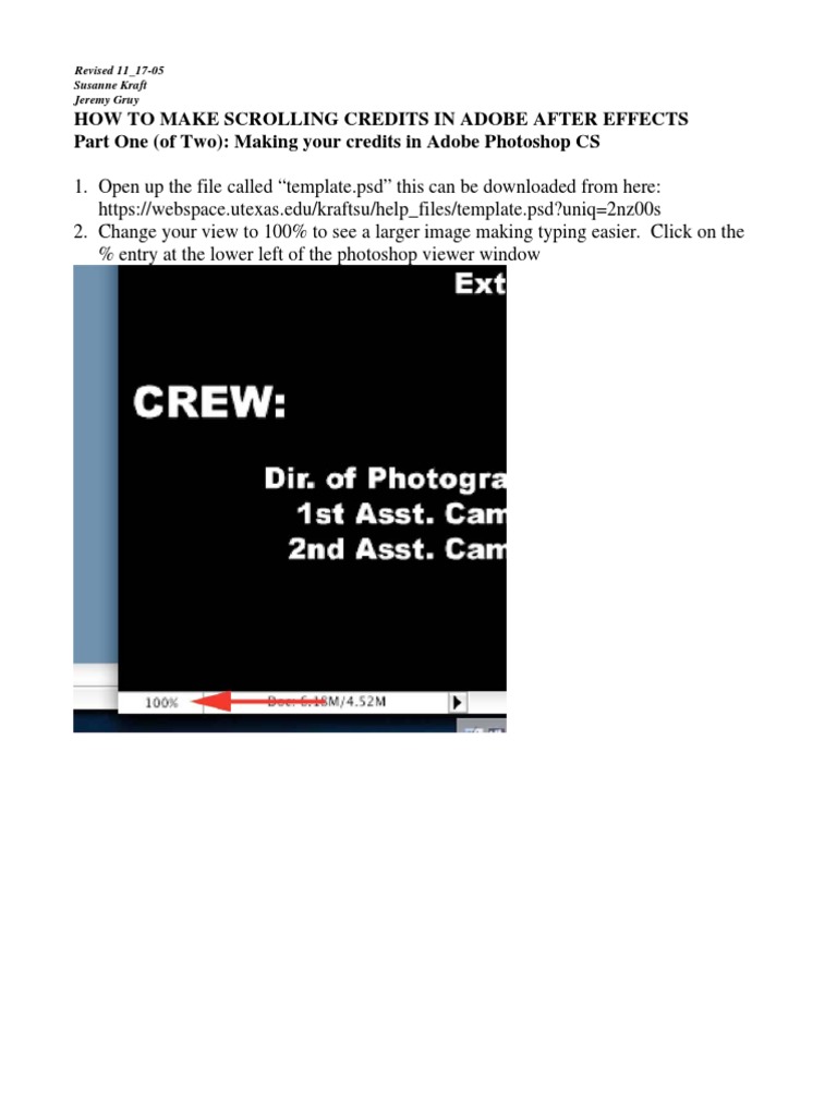 Create Scrolling Credits in Photoshop | PDF