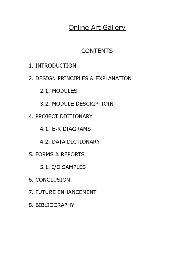 Online Art Gallery Documentation PDF Runtime System Class