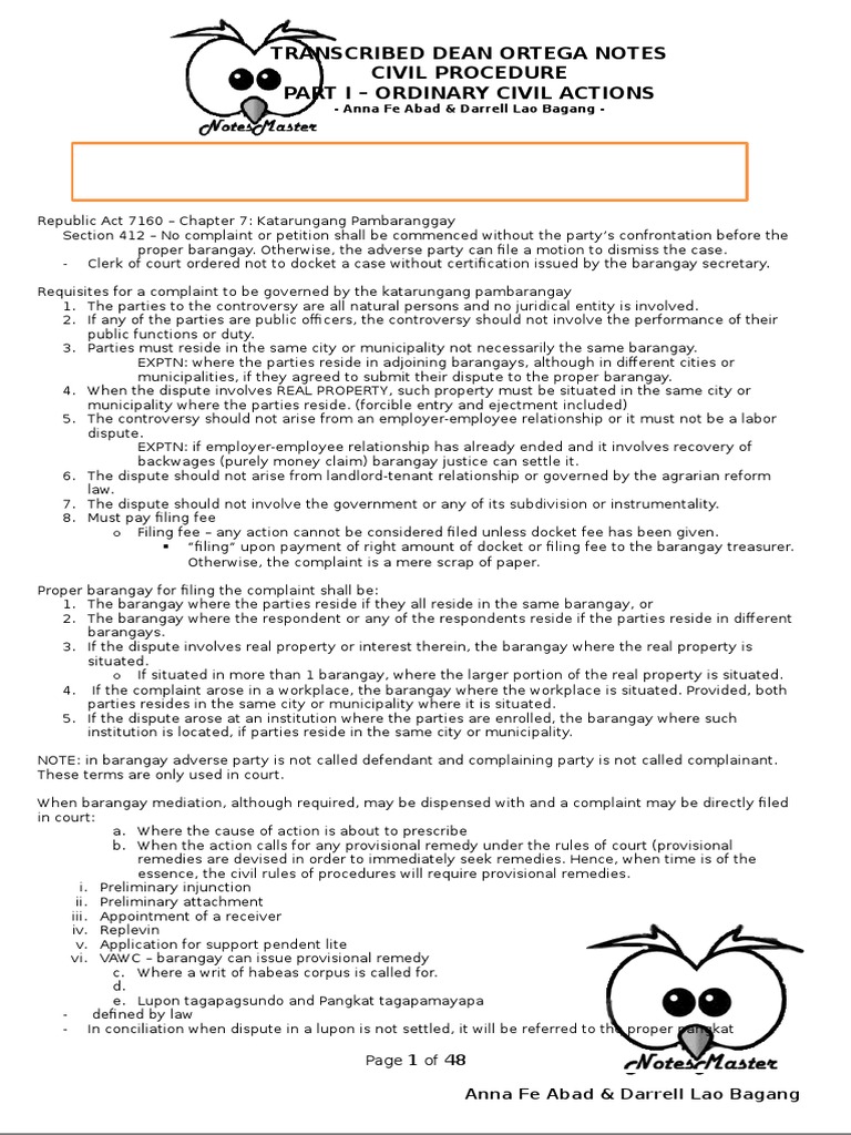 Ordinary Civil Actions PDF Lawsuit Pleading