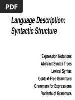 Language Description: Syntactic Structure