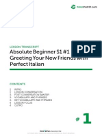 Absolute Beginner S1 #1 Greeting Your New Friends With Perfect Italian