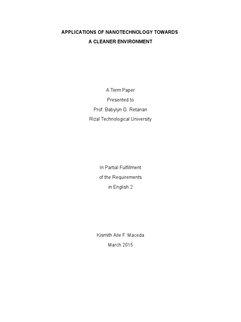 Applications of Nanotechnology | PDF