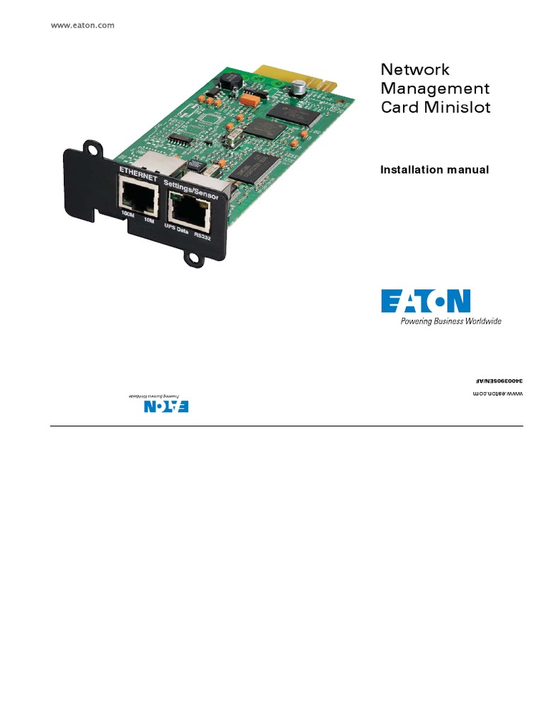 Network Management Card Installation Guide | PDF | Ip Address ...