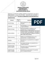 Notification Regional Cancer Centre Senior Resident Posts