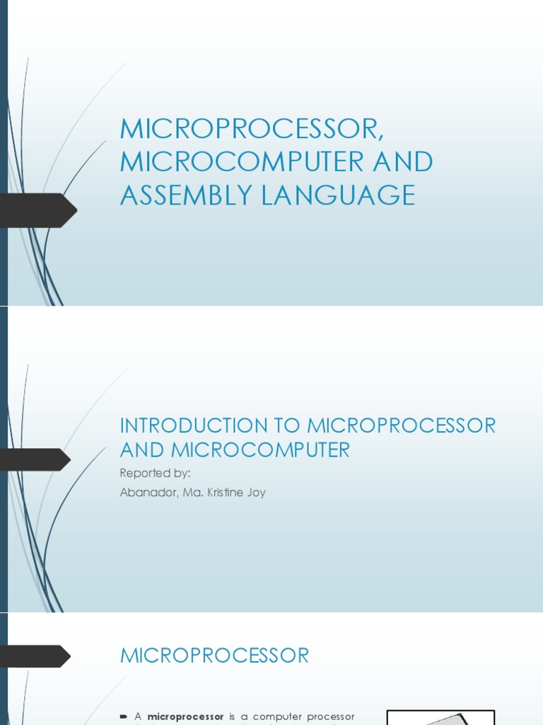 Microprocessor, Microcomputer and Assembly Language | PDF | Central ...