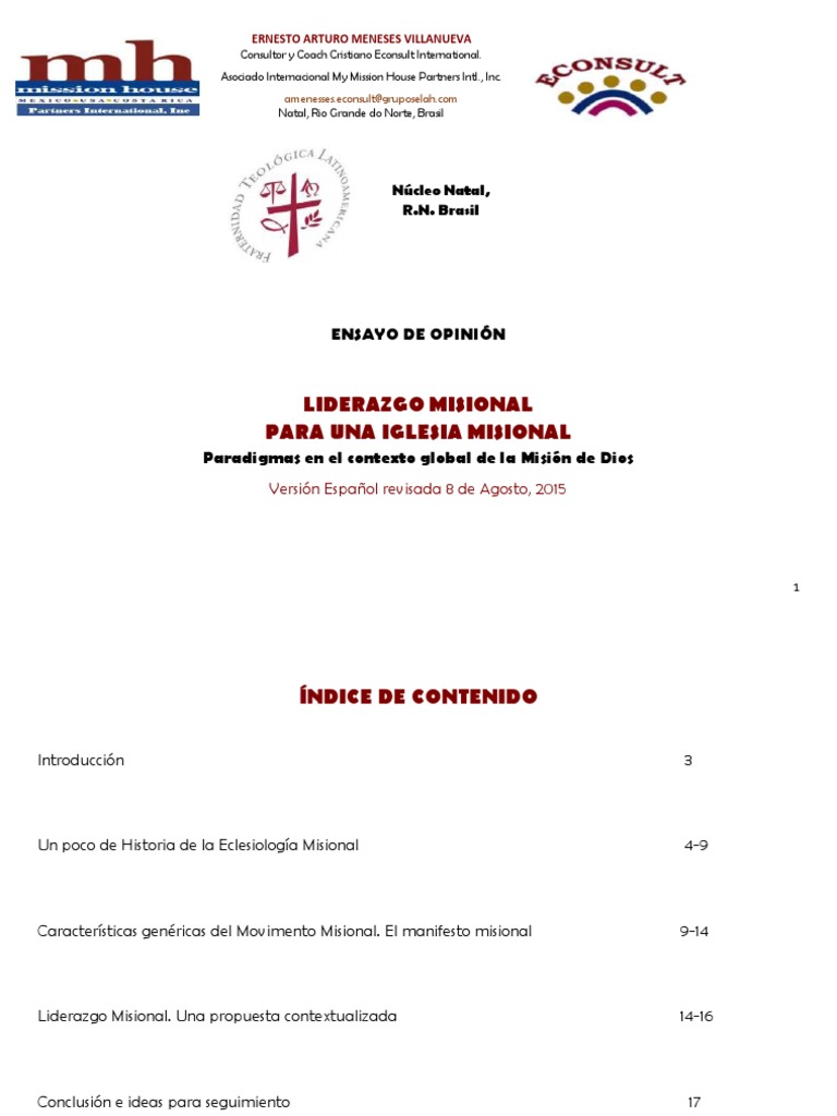 Liderazgo Misional en América Latina | PDF | Misionero | Jesús