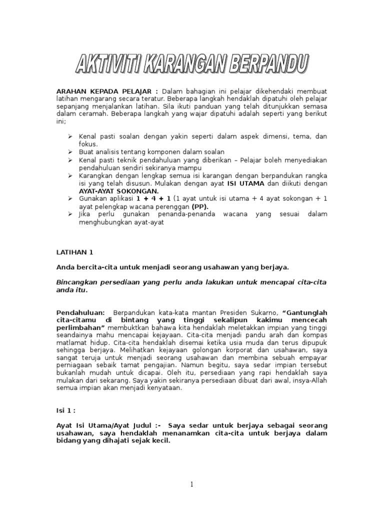 Karangan Berpandu Pdf