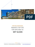 Fortuna - Admissions Insider’s Top Tips MIT Sloan 2015