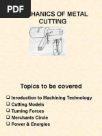 Mechanics of Metal Cutting