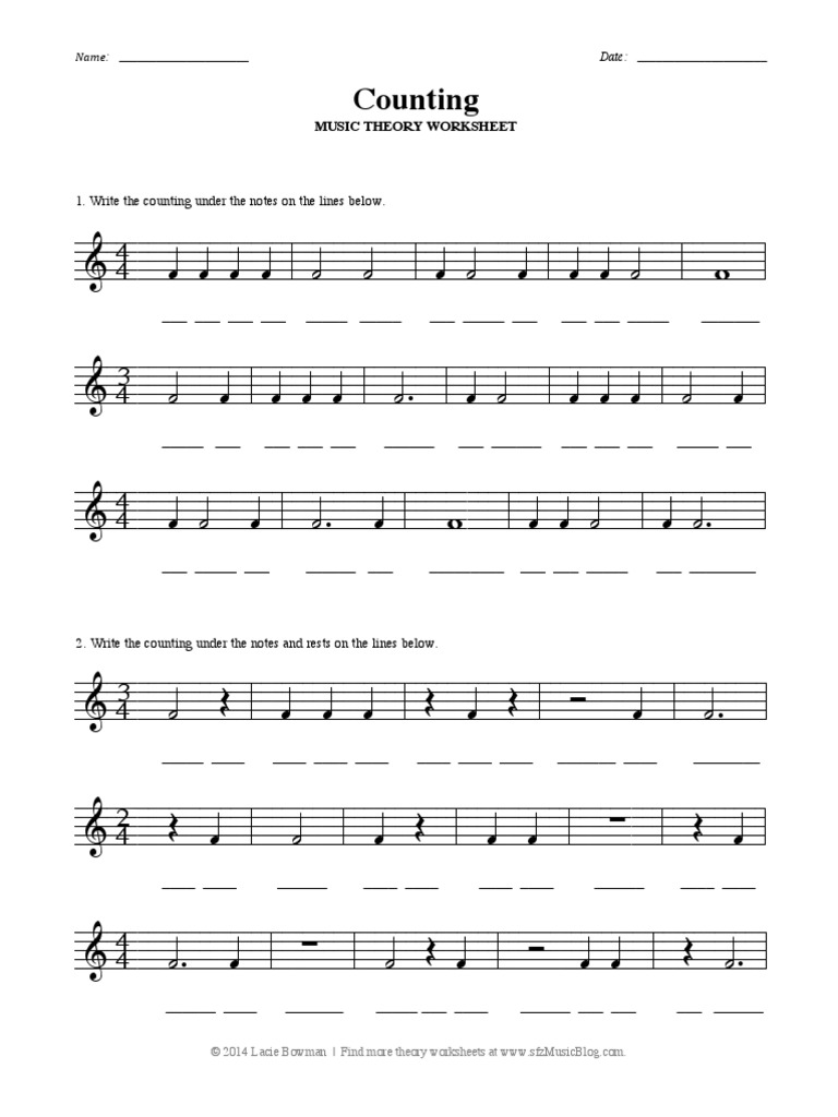 Theory Worksheet Counting | PDF