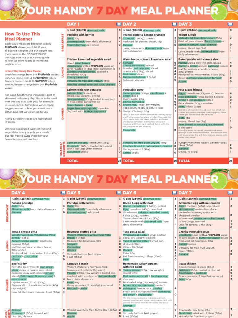 7 Day Handy Meal Planner FINAL 251012 | PDF