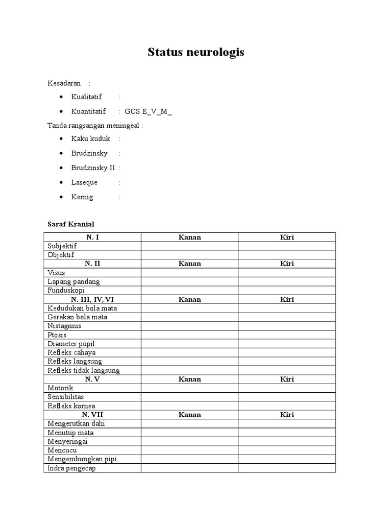 Penilaian Status Neurologis Pasien Stroke | PDF | Pengembangan Diri ...