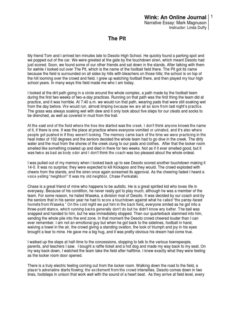 narrative example American Football Ncaa Division I Fbs Football Teams