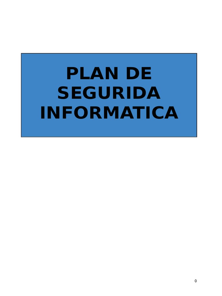 Plan de Seguridad Informativa | PDF | La seguridad informática | Seguridad
