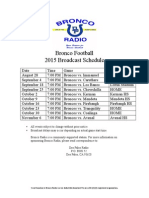 Bronco Football Schedule 2015