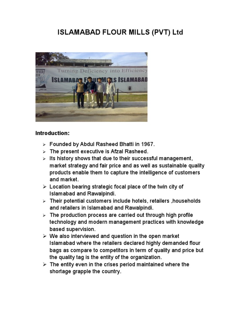 Islamabad Flour Mills PDF Retail Business