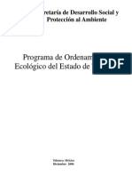 Programa de Ordenamiento Ecologico Del Estado de Tabasco