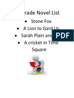 4th Grade Novel List
