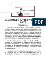 Manifiesto de La Asamblea Autoconvocada de Quito