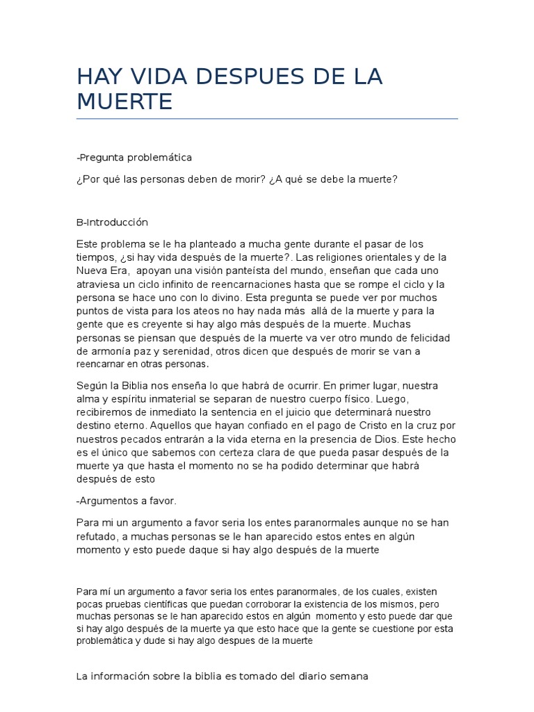 Hay Vida Despues de La Muerte | PDF | Muerte | Vida