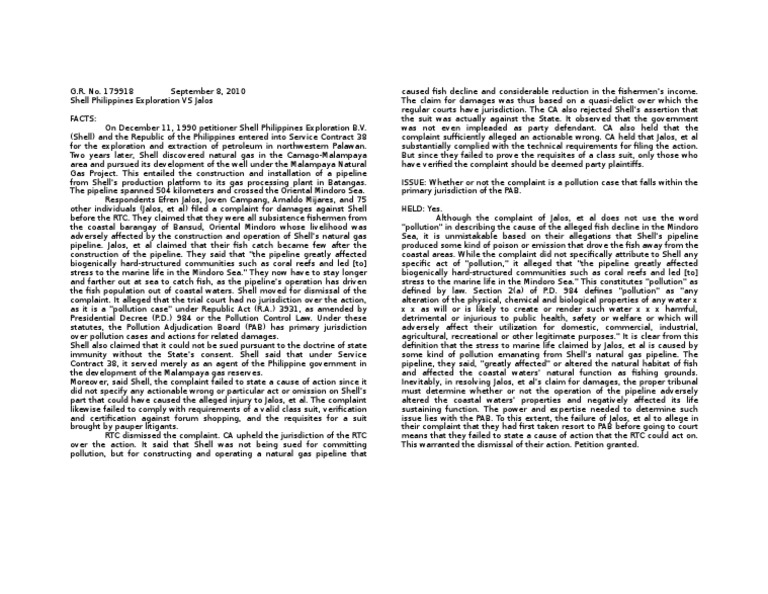 Shell vs. Jalos: Pipeline Pollution Case | PDF | Lawsuit | Complaint