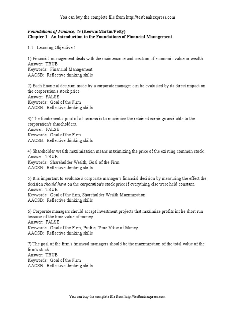 Keown Foundations of Finance 7e PDF Partnership Stocks