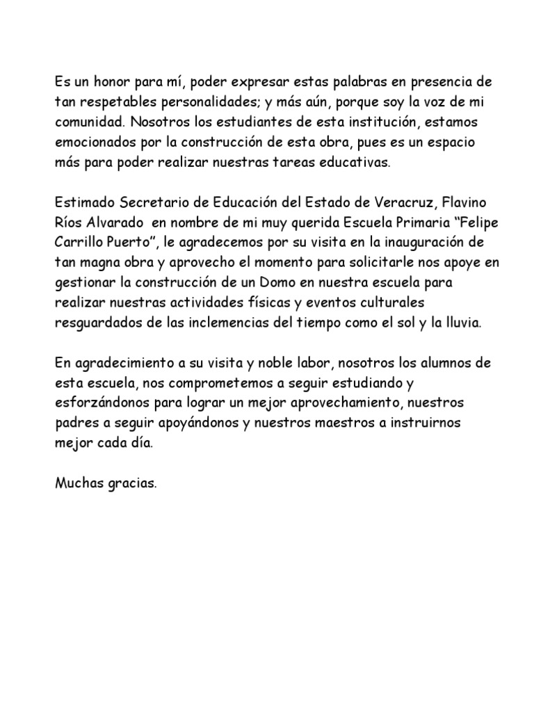 Discurso de Agradecimiento