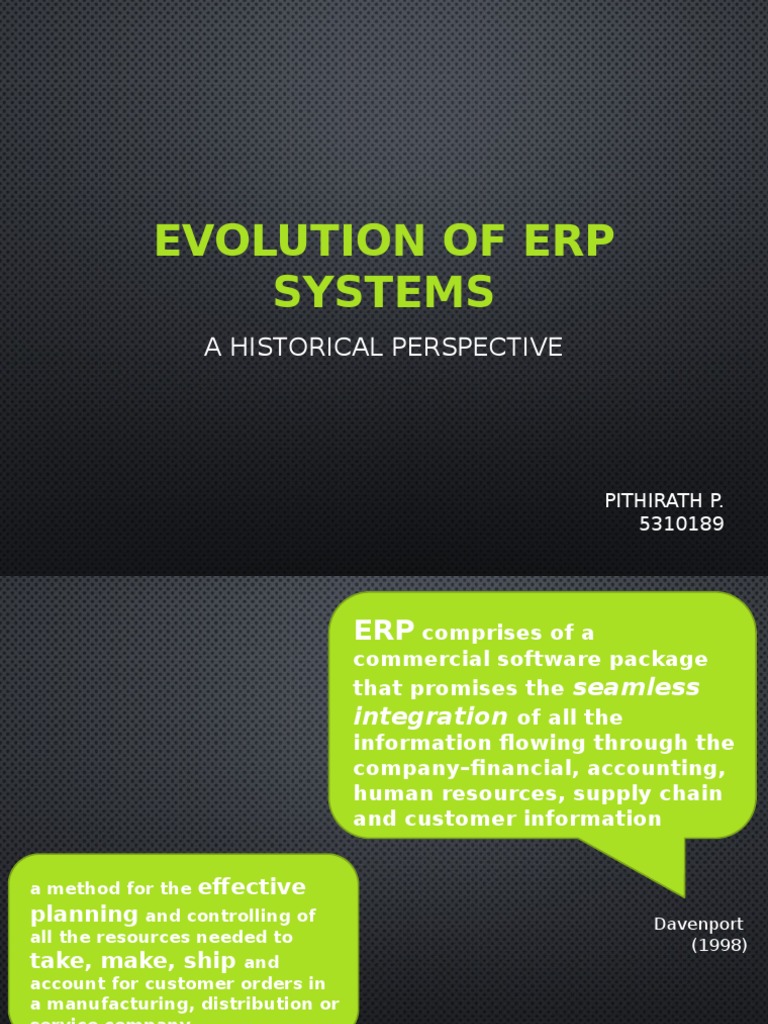 ERP Systems: A Historical Overview | PDF