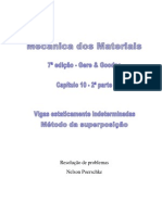 10.2 - Deflexão em Vigas Estaticamente Indeterminadas, Método Da Superposição, Mecânica Dos Materias, Gere, 7 Edição, Exercícios Resolvidos