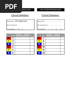 Fuse Board Schedule Templates